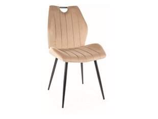 Набор из 4-х обеденных стульев Signal Arco Velvet, бежевый/черный цвет цена и информация | Стулья для кухни и столовой | hansapost.ee