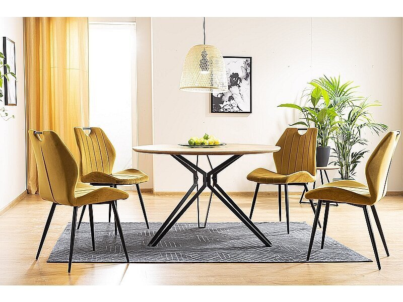 Söögitoolide komplekt Signal Arco Velvet, 4 tooli, beež/must hind ja info | Köögitoolid, söögitoolid | hansapost.ee