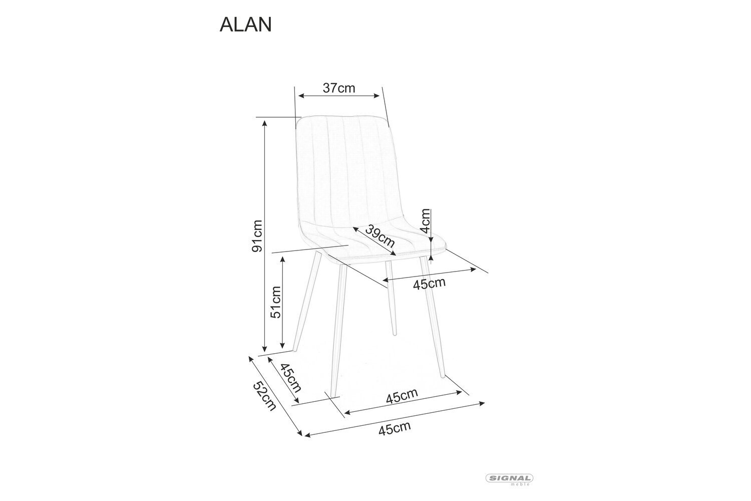 Söögitoolide komplekt Signal Alan Velvet, 4 tooli, hall/must hind ja info | Köögitoolid, söögitoolid | hansapost.ee