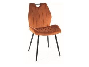 Набор из 4 обеденных стульев Signal Arco Velvet, оранжевый/черный цвет цена и информация | Стулья для кухни и столовой | hansapost.ee