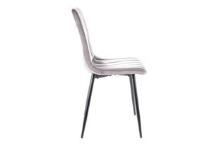 Набор из 4-х обеденных стульев Signal Alan Velvet, серый/черный цвет цена и информация | Стулья для кухни и столовой | hansapost.ee