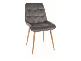 Комплект из 4-х обеденных стульев Signal Chic D Velvet, серый/коричневый цвет цена и информация | Стулья для кухни и столовой | hansapost.ee