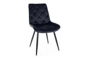 Набор из 4 обеденных стульев Signal Ralph Velvet, черный цвет цена и информация | Стулья для кухни и столовой | hansapost.ee