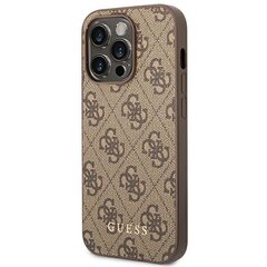 Guess GUHCP14LG4GFBR iPhone 14 Pro 6,1" brązowy|brown hard case 4G Metal Gold Logo цена и информация | Чехлы для телефонов | hansapost.ee
