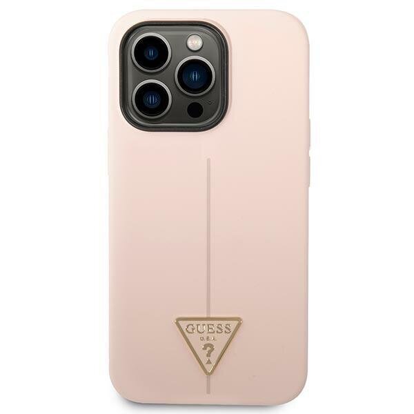Guess GUHCP14LSLTGP iPhone 14 Pro 6,1" pink hardcase Silicone Triangle hind ja info | Telefonide kaitsekaaned ja -ümbrised | hansapost.ee