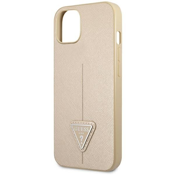 Guess GUHCP14MPSATLE iPhone 14 Plus 6,7" beige hardcase SaffianoTriangle Logo цена и информация | Telefonide kaitsekaaned ja -ümbrised | hansapost.ee