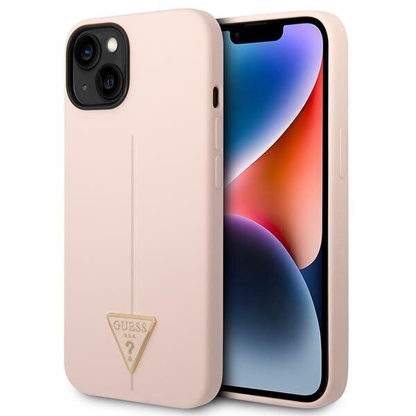 Guess GUHCP14MSLTGP iPhone 14 Plus 6,7" pink hardcase Silicone Triangle цена и информация | Telefonide kaitsekaaned ja -ümbrised | hansapost.ee