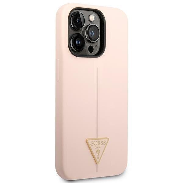 Guess GUHCP14XSLTGP iPhone 14 Pro Max 6,7" pink hardcase Silicone Triangle hind ja info | Telefonide kaitsekaaned ja -ümbrised | hansapost.ee
