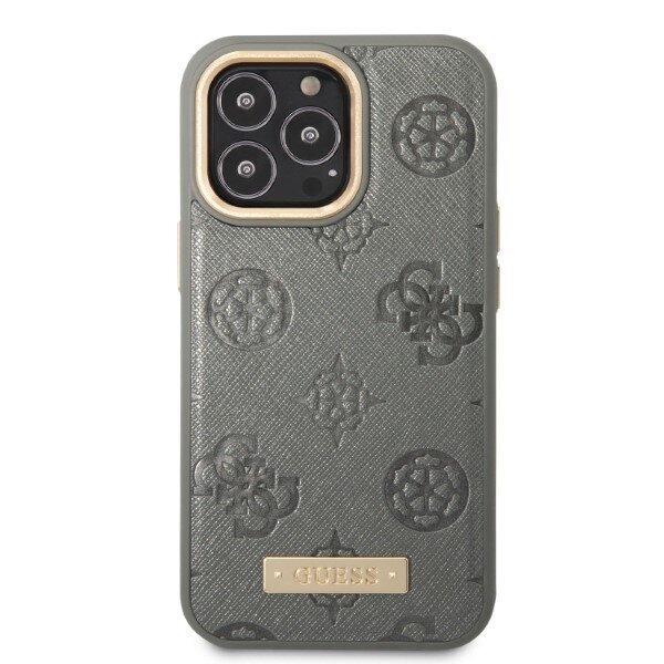 Guess GUHMP13LSAPSTG iPhone 13 Pro | 13 6,1" grey hardcase Peony Logo Plate MagSafe hind ja info | Telefonide kaitsekaaned ja -ümbrised | hansapost.ee