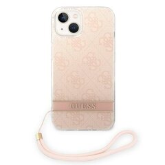 Guess GUOHCP14SH4STP iPhone 14 6,1" różowy|pink hardcase 4G Print Strap цена и информация | Чехлы для телефонов | hansapost.ee