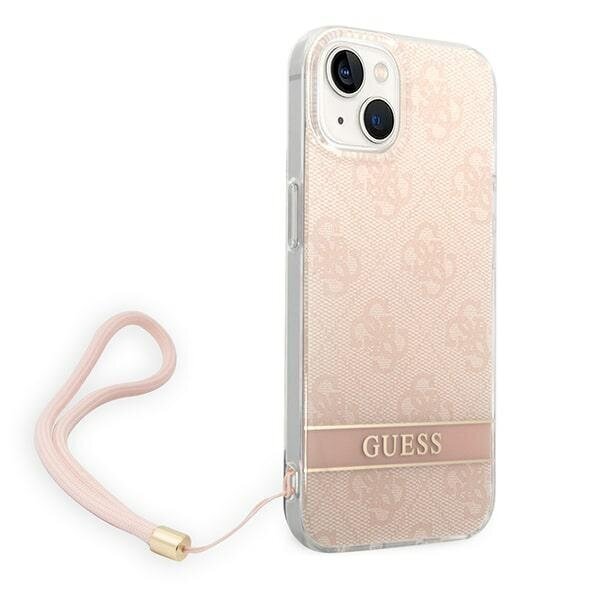 Guess GUOHCP14SH4STP iPhone 14 6,1" pink hardcase 4G Print Strap hind ja info | Telefonide kaitsekaaned ja -ümbrised | hansapost.ee