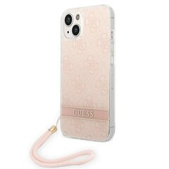 Guess GUOHCP14SH4STP iPhone 14 6,1" różowy|pink hardcase 4G Print Strap цена и информация | Чехлы для телефонов | hansapost.ee