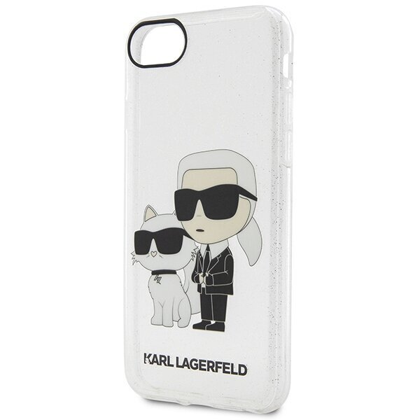 Karl Lagerfeld KLHCI8HNKCTGT iPhone 7|8| SE 2020 | SE 2022 transparent hardcase Gliter Karl&Choupette hind ja info | Telefonide kaitsekaaned ja -ümbrised | hansapost.ee