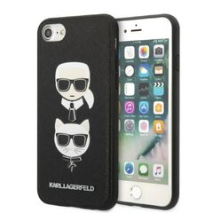 Karl Lagerfeld KLHCI8SAKICKCBK iPhone 7|8 | SE 2020 | SE 2022 black hardcase Saffiano Karl&Choupette Head hind ja info | Telefonide kaitsekaaned ja -ümbrised | hansapost.ee