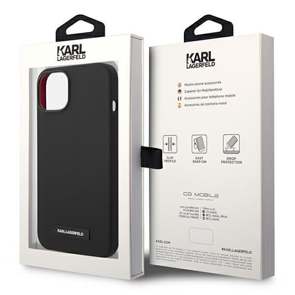 Karl Lagerfeld KLHMP14SSLMP1K iPhone 14 6,1" hardcase black Silicone Plaque Magsafe hind ja info | Telefonide kaitsekaaned ja -ümbrised | hansapost.ee