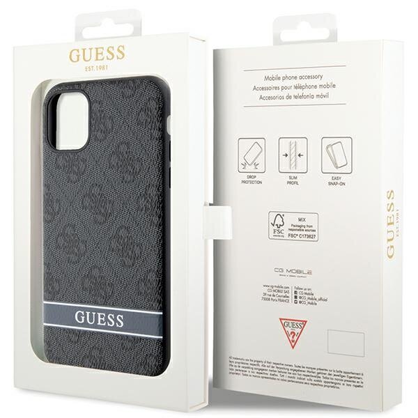 Guess GUHCN61P4SNK iPhone 11 | XR grey hardcase 4G Stripe hind ja info | Telefonide kaitsekaaned ja -ümbrised | hansapost.ee