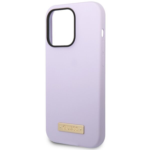 Guess GUHMP14LSBPLU iPhone 14 Pro 6,1" purple hard case Silicone Logo Plate MagSafe hind ja info | Telefonide kaitsekaaned ja -ümbrised | hansapost.ee