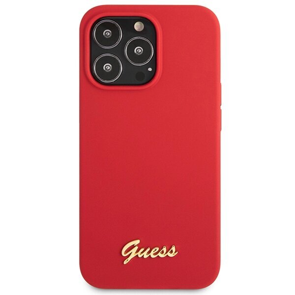 Guess GUHCP13XLSLMGRE iPhone 13 Pro Max 6.7" burgundy hard case Silicone Vintage Gold Logo hind ja info | Telefonide kaitsekaaned ja -ümbrised | hansapost.ee