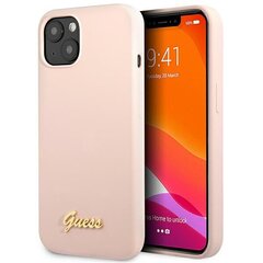 Guess GUHCP13MLSLMGLP iPhone 13 6,1" jasnoróżowy|light pink hardcase Silicone Script Gold Logo цена и информация | Чехлы для телефонов | hansapost.ee