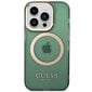 Guess GUHMP14XHTCMA iPhone 14 Pro Max 6,7" khaki hard case Gold Outline Translucent MagSafe hind ja info | Telefonide kaitsekaaned ja -ümbrised | hansapost.ee