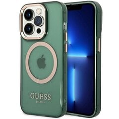 Guess GUHMP14XHTCMA iPhone 14 Pro Max 6,7" zielony|khaki hard case Gold Outline Translucent MagSafe цена и информация | Чехлы для телефонов | hansapost.ee