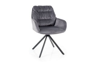 Набор из 2 обеденных стульев Signal Spello Velvet, серый/черный цвет цена и информация | Стулья для кухни и столовой | hansapost.ee