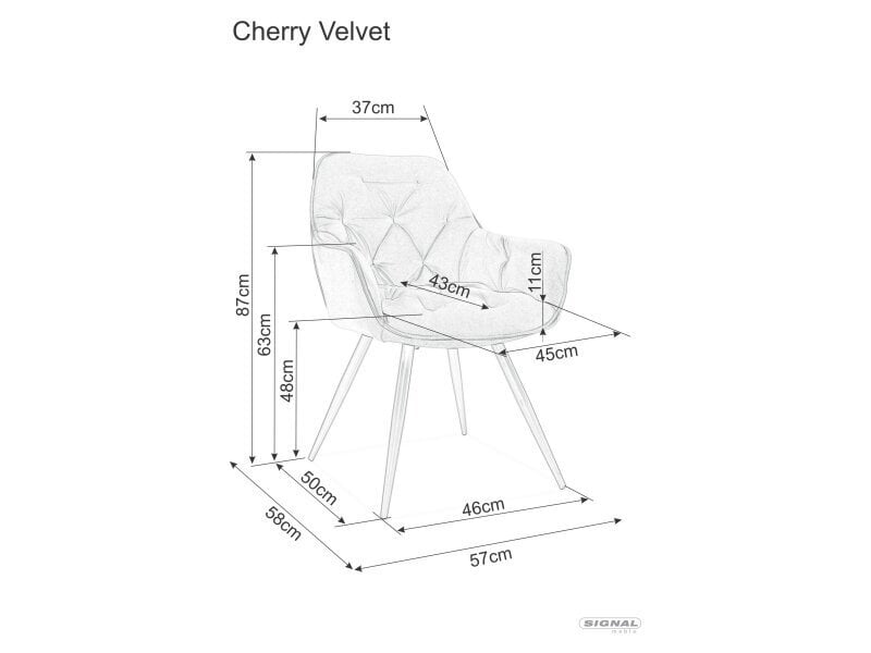 Söögitoolide komplekt Signal Cherry Monolith, 2 tooli, kollane/must цена и информация | Köögitoolid, söögitoolid | hansapost.ee