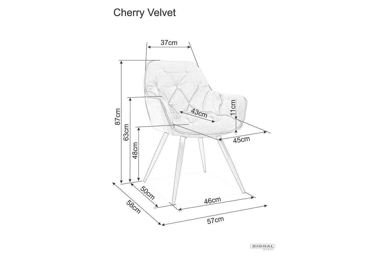 Söögitoolide komplekt Signal Cherry, 2 tooli, beež/must цена и информация | Köögitoolid, söögitoolid | hansapost.ee