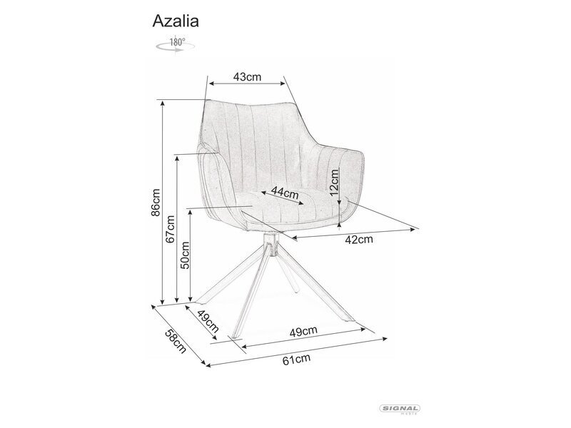Söögitoolide komplekt Signal Azalia Velvet, 2 tooli, hall/must hind ja info | Köögitoolid, söögitoolid | hansapost.ee