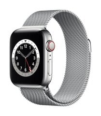 Товар с повреждением. Смарт-часы Apple Watch Series 6 (GPS + Cellular LT, 40мм) серебряный корпус из нержавеющей стали с миланской серебряной петлей цена и информация | Товары с повреждениями | hansapost.ee