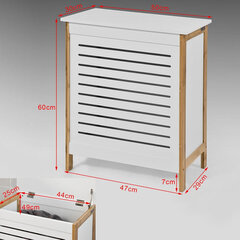 Pesukorv SoBuy FSS66-WN, valge/pruun hind ja info | Vannitoa aksessuaarid | hansapost.ee