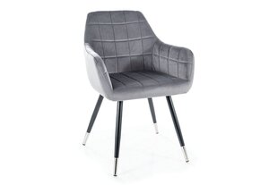 Набор из 2 обеденных стульев Signal Nuxe Velvet, серый/черный цвет цена и информация | Стулья для кухни и столовой | hansapost.ee