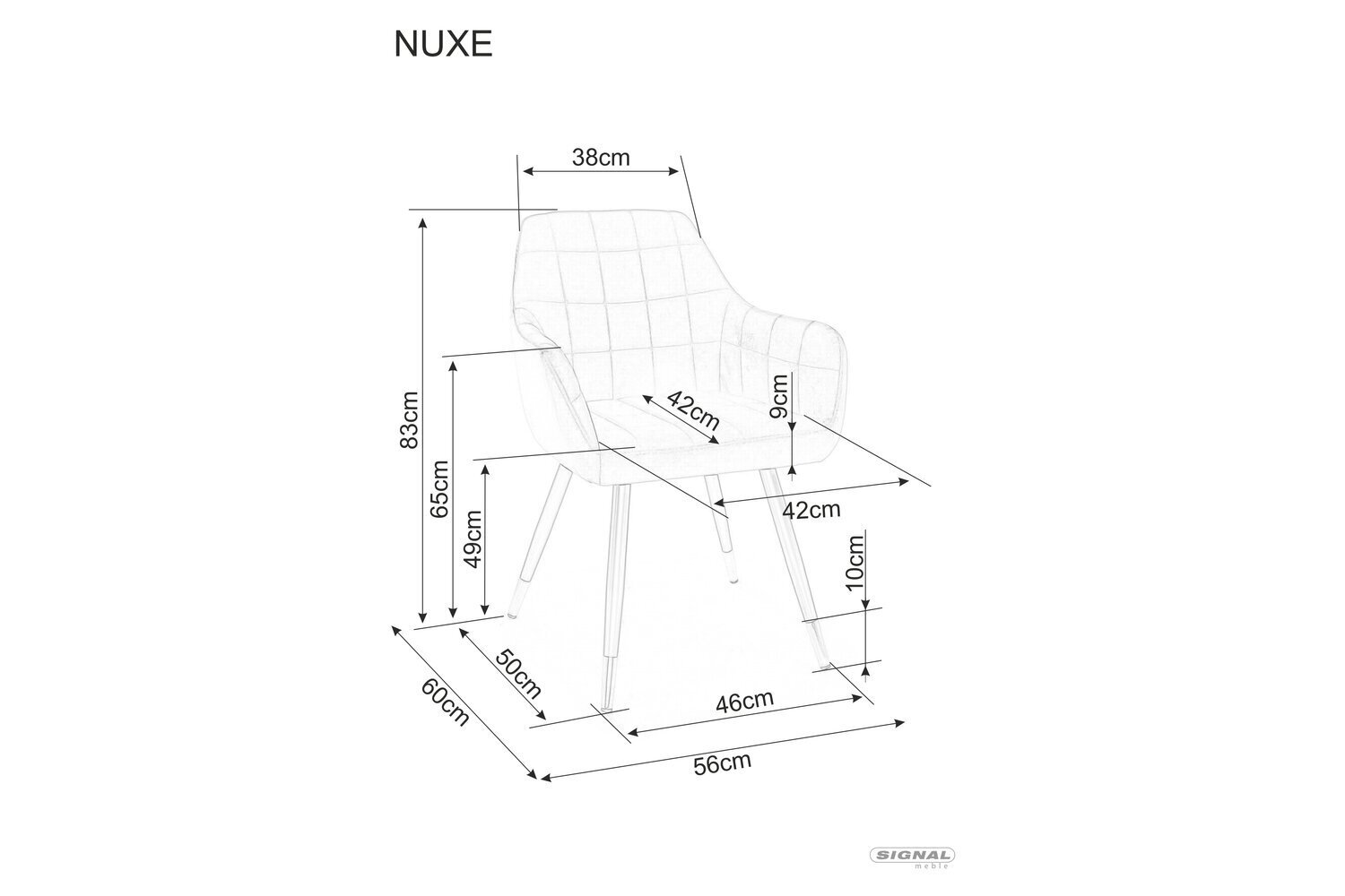 Söögitoolide komplekt Signal Nuxe Velvet, 2 tooli, hall/must цена и информация | Köögitoolid, söögitoolid | hansapost.ee