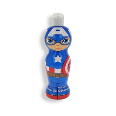 Kaks ühes geel ja šampoon Air-Val American Captain (400 ml) hind ja info | Marvel Comics Kehahooldustooted | hansapost.ee