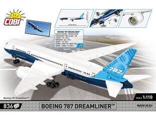 COBI - Plastkonstruktorid Boeing 787 Dreamliner, 1/110, 26603 hind ja info | Klotsid ja konstruktorid | hansapost.ee