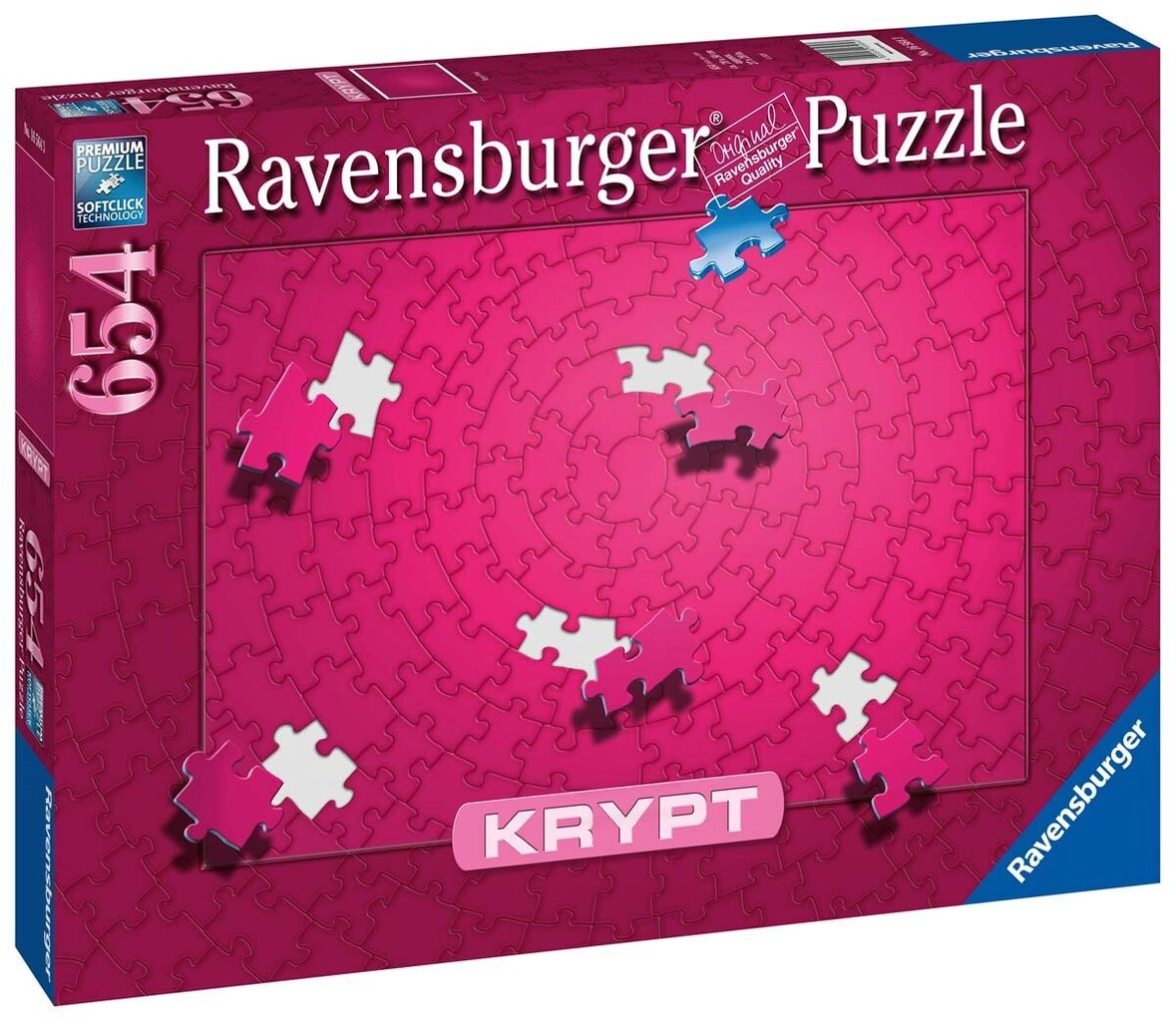 Ravensburgeri pusle Krypt Pink 654tk 16564 hind ja info | Pusled lastele ja täiskasvanutele | hansapost.ee