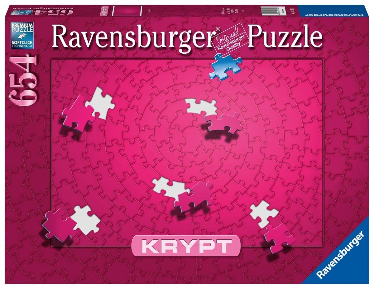 Ravensburgeri pusle Krypt Pink 654tk 16564 hind ja info | Pusled lastele ja täiskasvanutele | hansapost.ee