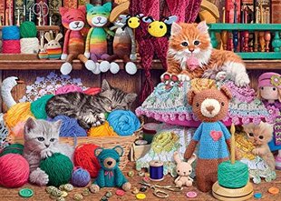 Ravensburger Knitty Kitty 1000 osaline pusle täiskasvanutele ja alates 12 aastastele lastele hind ja info | Pusled lastele ja täiskasvanutele | hansapost.ee