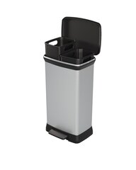 Ведро педальное для сортировки мусора металлизированное Duo Deco Bin, серебряное, 23+23 л цена и информация | Аксессуары для ванной комнаты | hansapost.ee