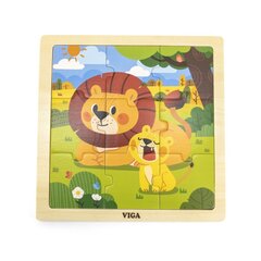 VIGA Handy Wooden Puzzle Lions 9 цена и информация | Развивающие игрушки для детей | hansapost.ee