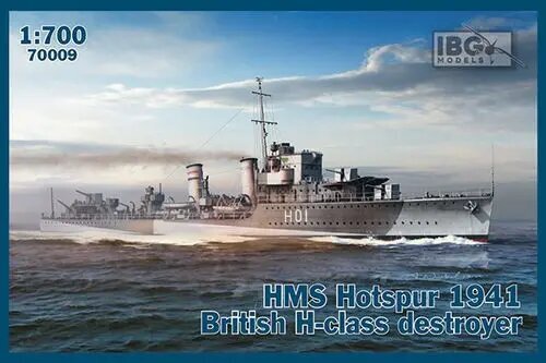 Mudel plastist HMS Hotspur 1941 Briti H-klassi hävitaja цена и информация | Mänguasjad poistele | hansapost.ee