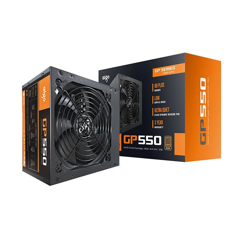 Aigo GP550 Computer Power Supply 80 Plus Bronze 650W (black) hind ja info | Toiteplokid | hansapost.ee