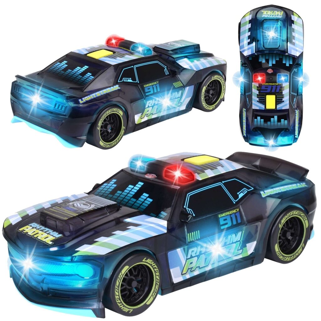 Politseiauto Black Light Sound Rhythm Patrol Dickie Toys цена и информация | Mänguasjad poistele | hansapost.ee