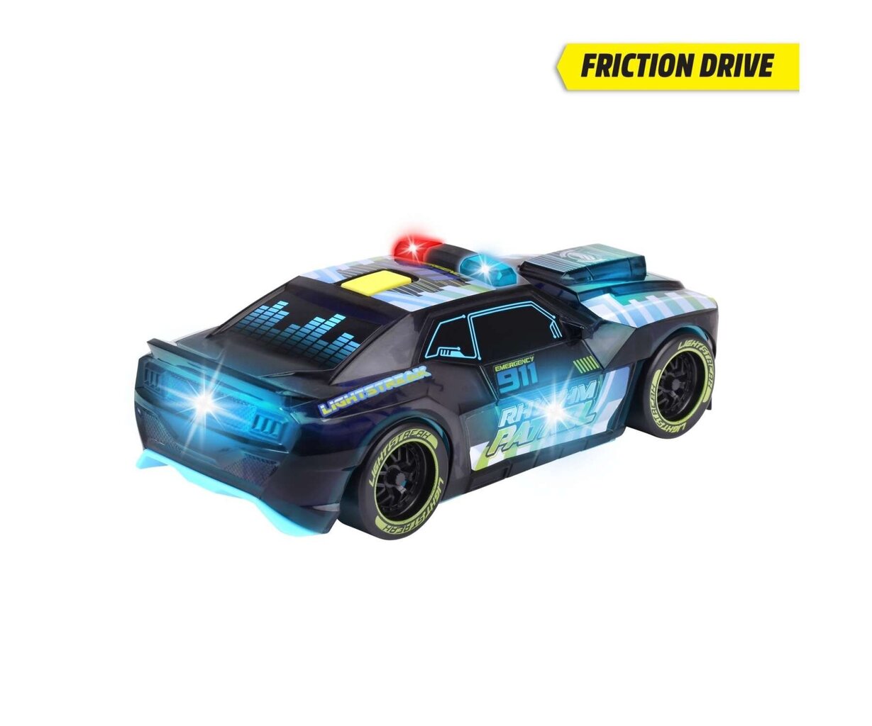 Politseiauto Black Light Sound Rhythm Patrol Dickie Toys цена и информация | Mänguasjad poistele | hansapost.ee