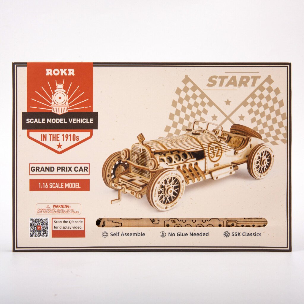 Robotime Grand Prix Car 3D pusle hind ja info | Klotsid ja konstruktorid | hansapost.ee