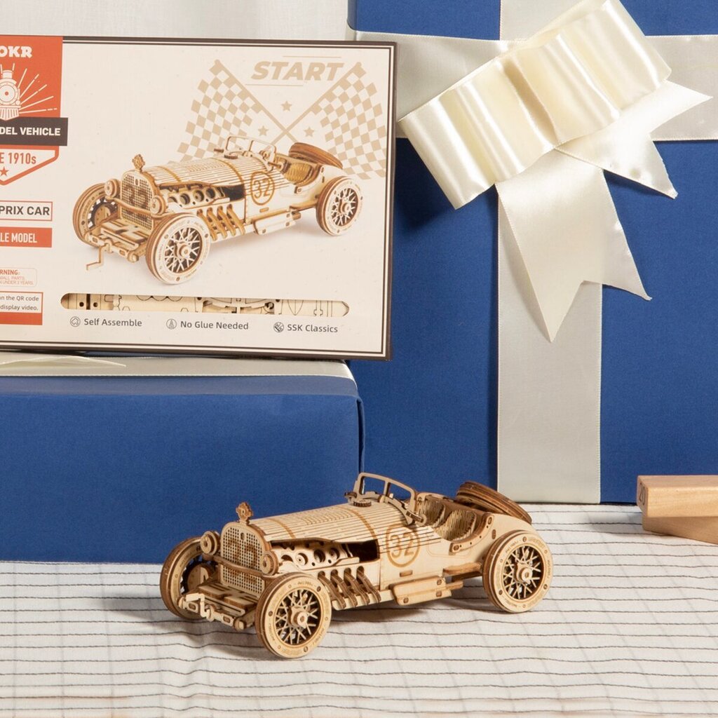 Robotime Grand Prix Car 3D pusle цена и информация | Klotsid ja konstruktorid | hansapost.ee