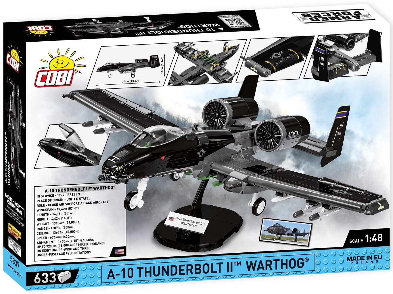 COBI - Plastkonstruktorid A-10 Thunderbolt II Warthog, 1/48, 5837 hind ja info | Klotsid ja konstruktorid | hansapost.ee