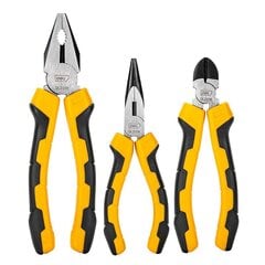 Deli Tools EDL2008-3 Universal pliers set 3 pcs цена и информация | Ручной инструмент, 18 В 125 мм бесщеточная угловая шлифовальная машина для Makita Cordless, замена литий-ионного аккумулятора | hansapost.ee