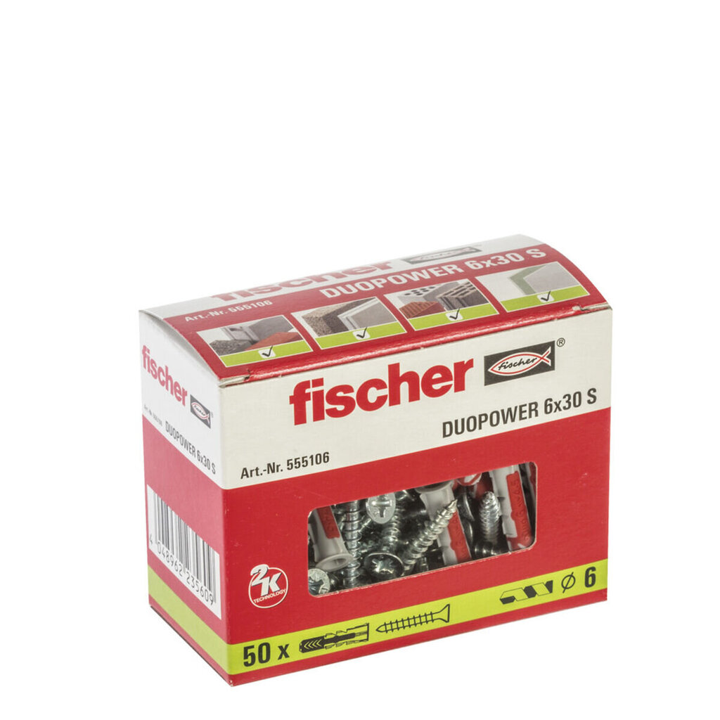 Seinapistikud ja kruvid Fischer duopower, 50 Seinapistikud ja kruvid (4,5 x 40 mm) hind ja info | Käsitööriistad | hansapost.ee