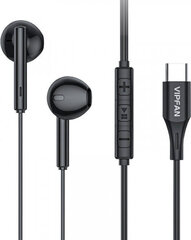 Vipfan M18 wired in-ear headphones, USB-C (black) цена и информация | Беспроводные наушники | hansapost.ee
